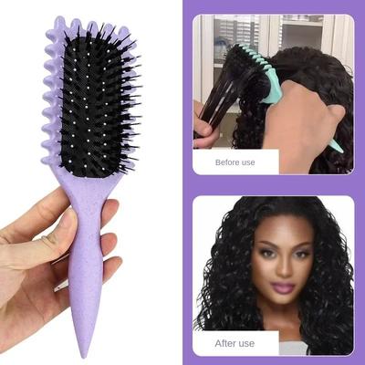 Damen-Haarkamm, hohl geformt, für lockiges Haar, multifunktional, zur Kopfhautmassage und antistatischen, flauschigen Haarbürste, Frisuren-Tools