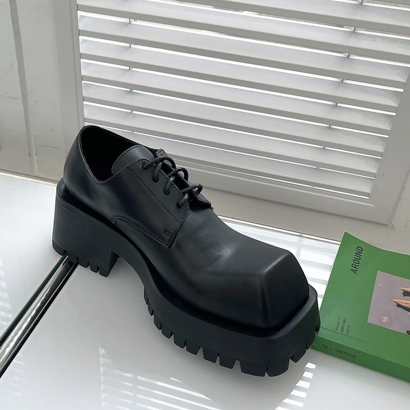 Black Platform Square Shoes Women's Loafers Shoes Pumps Women's Spring Footwear Designer Heels Woman Sneakers Shoes Ladies