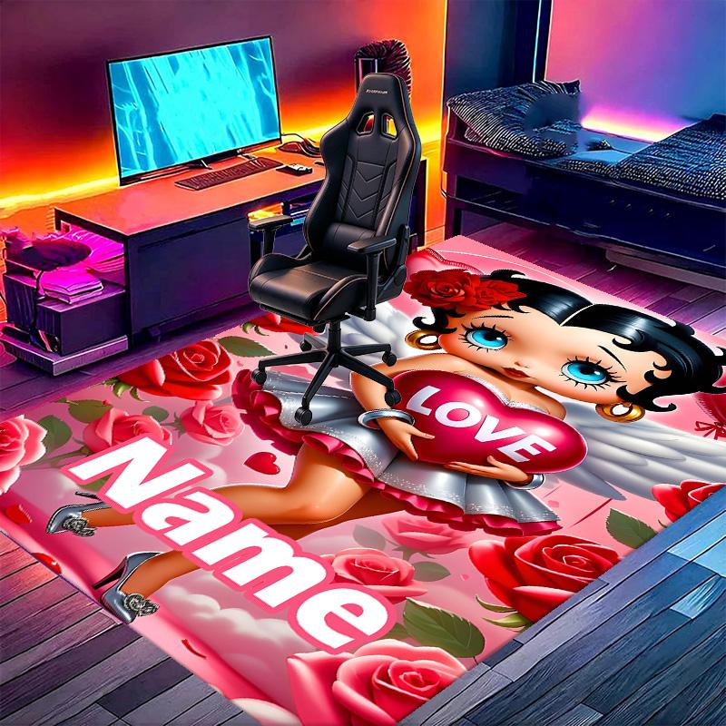 Custom Name Personalized Betty Boop Print Carpet, Versatile Home Decor Rug, for Playroom, Apartment, Balcony, Entryway, Hallway Gift