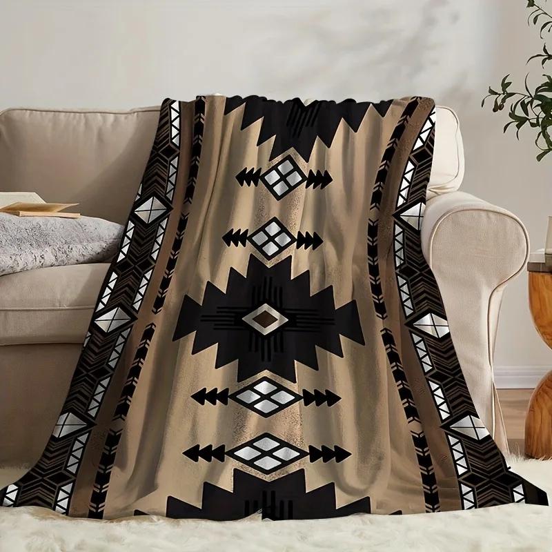 [1 Stück Fleecedecke] 1 Stück Fleecedecke mit Bohème-Muster | Vielseitiges Geschenk für Familie und Freunde Perfekt zum Nickerchen machen