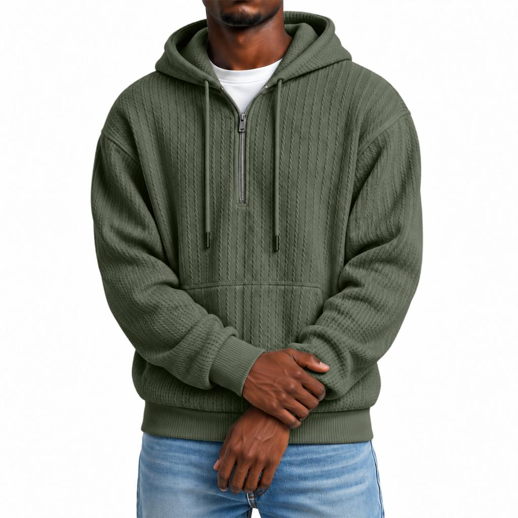 Herren Hoodie mit halbem Reißverschluss für Herbst und Winter, Lässiges Kapuzensweatshirt für den Alltag und Outdoor-Aktivitäten