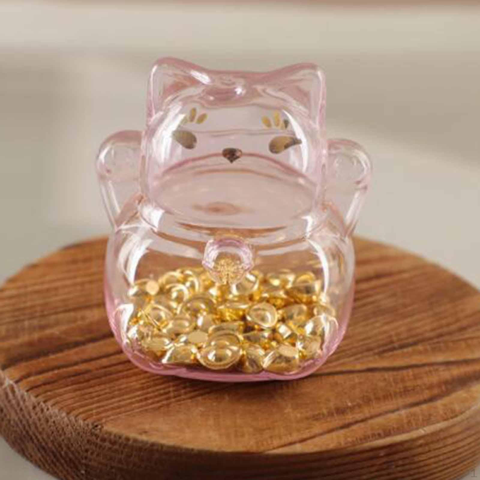 

Piggy Bank Gold Saving Box Pot Collection Kitten Jar Storage for Easter розовый