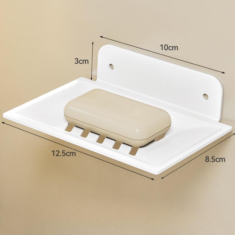 Aluminum Alloy Bathroom Soap Rack Household Punch-Free Wall Mounted Toilet Soap Box Drain Shelf Bathroom Organizer Storage Frame