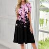 Women's Casual Sundress Summer Boho Beach Dress Floral Blouses For Women O Neck Loose Dresses