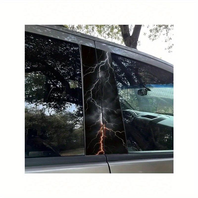 2pcs Thunder and Lightning Car Decals - Durable, Easy Apply Rectangular Stickers for Bumpers & Pillars, Semi-Matte Finish Skull Car Accessories