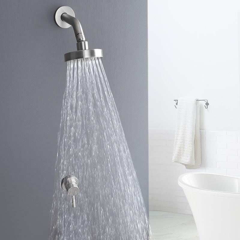 Gebürstetes Gold/Nickel Badezimmer Duschset Messing Wandmontierte Warm- und Kaltwasser-Mischarmaturen Einhebel-Duschkopf Duschwannen-Mischarmatur