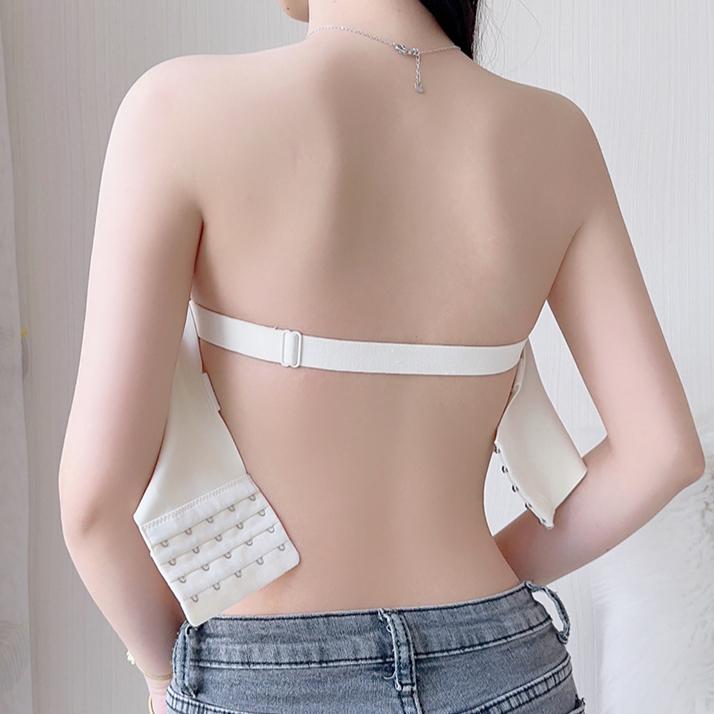 Strapless Bra for Women Anti Slip Gathered Anti Falling No Steel Ring Wrapped Strapless Bra Summer Thin Bra