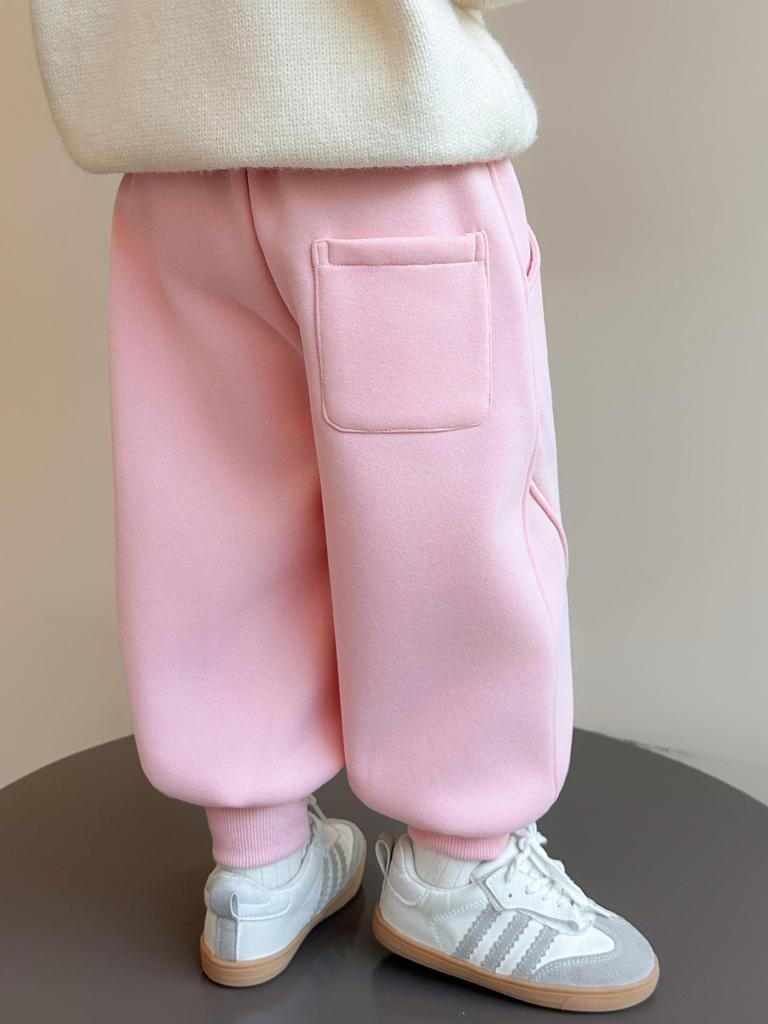 Girls' Cartoon Fleece Sweatpants - Thick, Warm, and Stylish for Autumn/Winter 2025