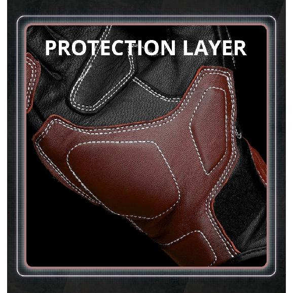 Retro Motorcycle Gloves Unisex Soft Leather With Airflow Perforated Knuckles Touchscreen Fingers for Vintage Riding Style Gloves