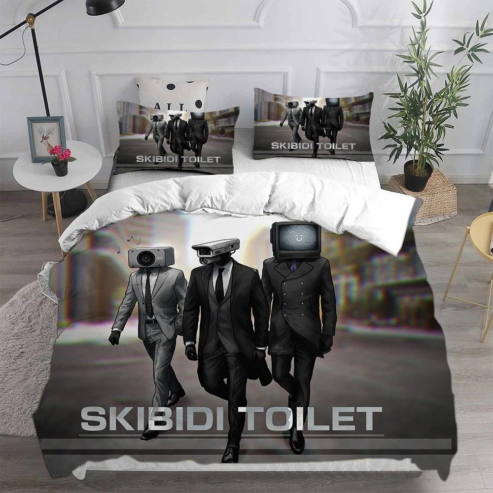Exquisite Game Skibidi Toilet Arale Bedding Set Duvet Cover Comforter Bed Adult Youth Kids Girls Boys Birthday Gift
