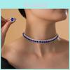 Geometric Diamond Necklace And Earring Set For Women With Water Drill Sparkle For Elegant Wear