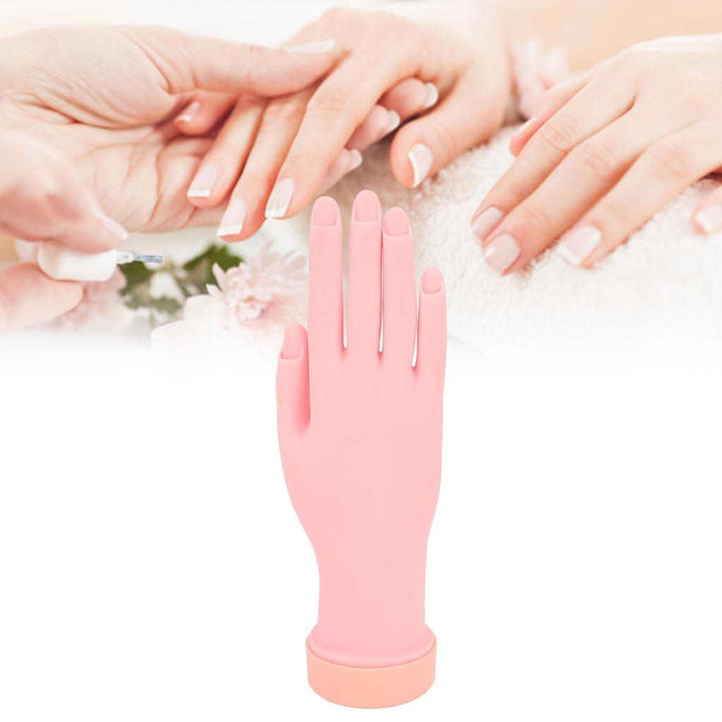 Manicure Practice Hand Model Embedded Nail Grooves Bendable Nails Tips Art Trainer Hand for Props Di