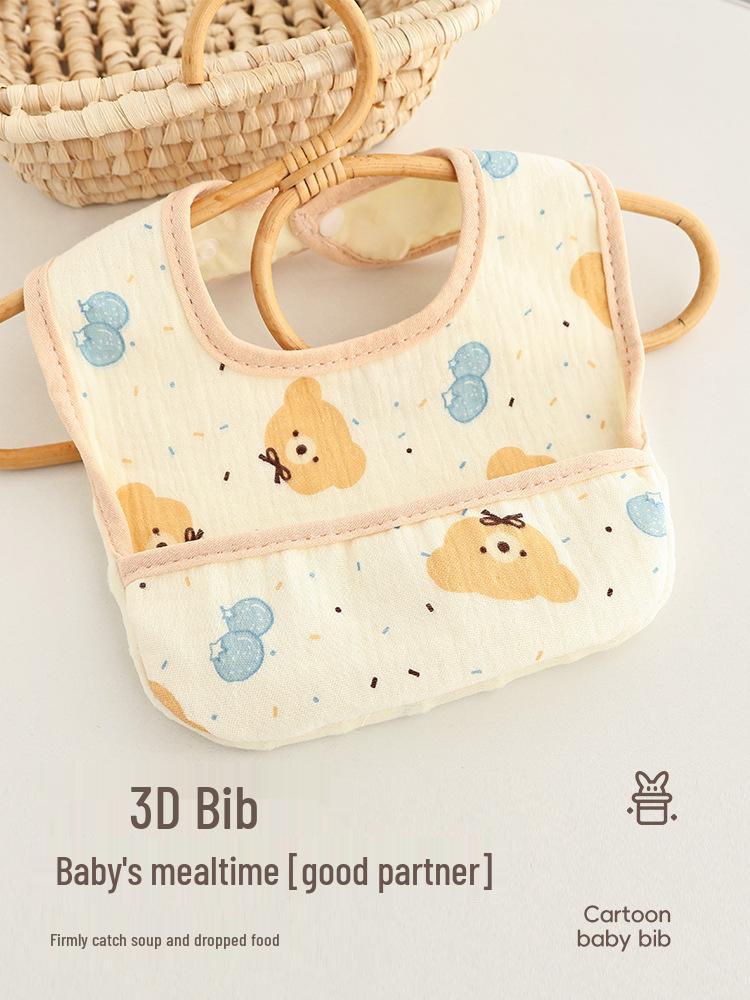 U-Shaped Pure Cotton Waterproof Infant Bib - Soft, Anti-Spit, Drool & Food Catcher