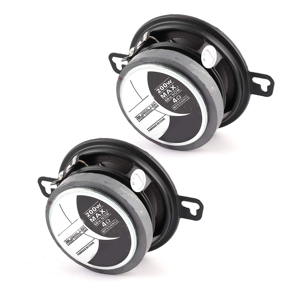 2pcs Car Audio Coaxial Speakers 3.5" 200W Coaxial Speakers Tweeter Stereo Music Hi-Fili Loudspeaker for Auto Audio System