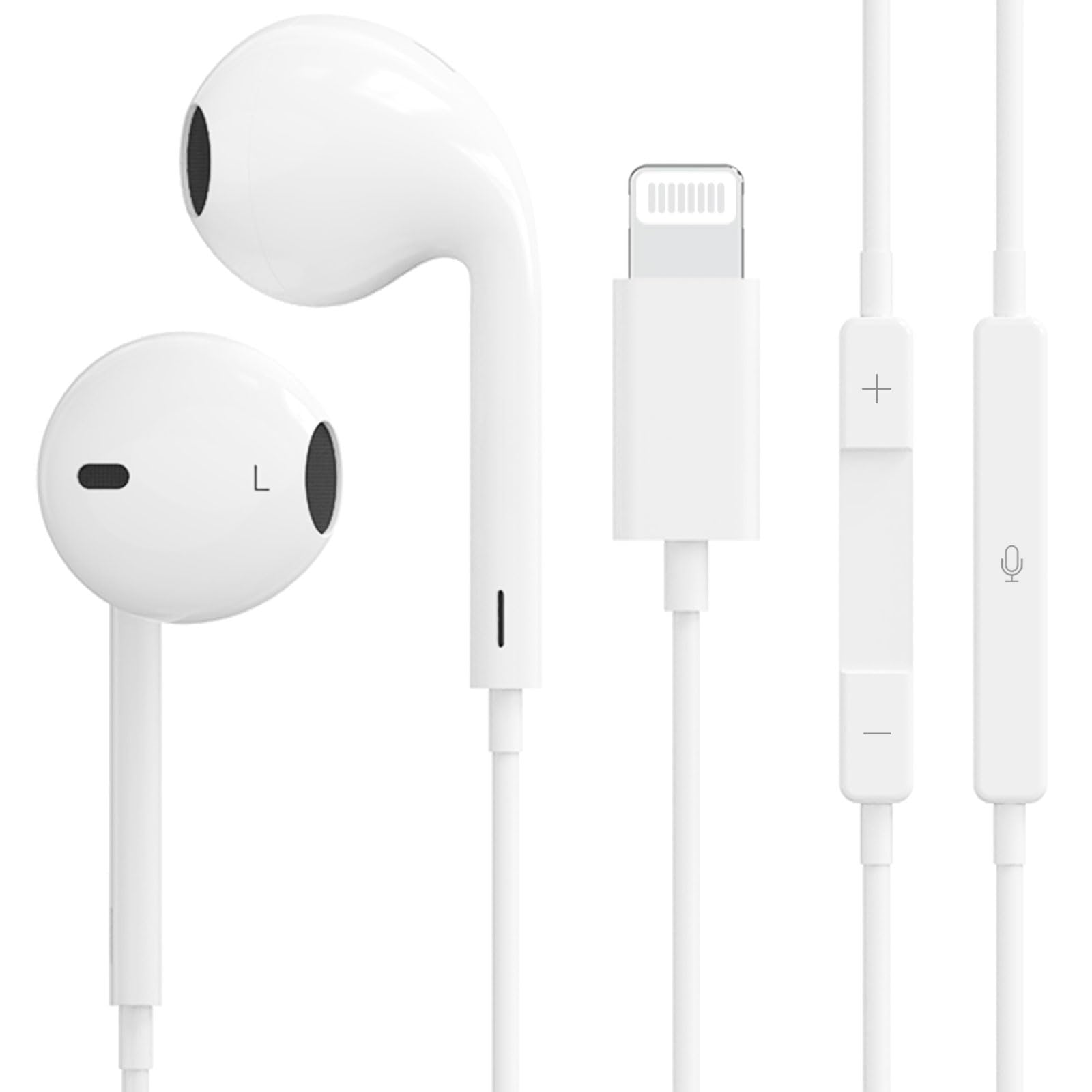 

2025 Upgraded Wired Earphones with HiFi Sound Quality, Call Capability, and Microphone for iPhone, Comfortable Fit, Deep Bass, Adjustable Volume, and