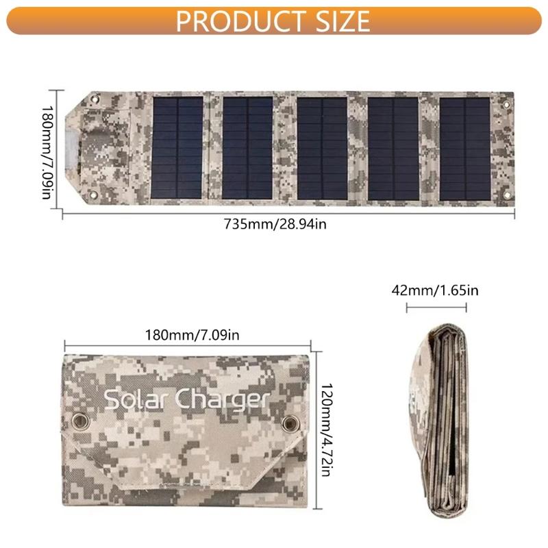 Foldable Camouflage Solar Chargers Panel 10W/12W/14W Output Portable PowerBank for Outdoor Devices Energy Supply