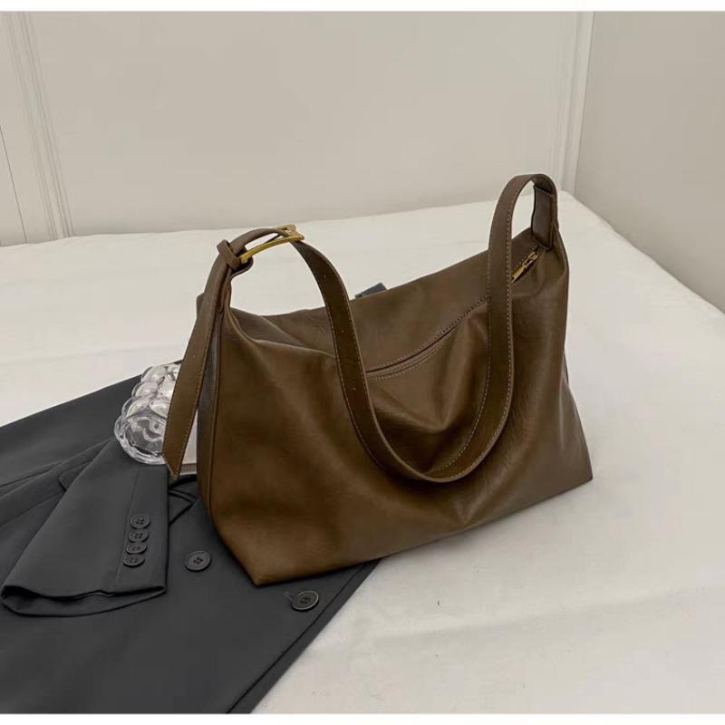 

Корейская версия универсальной сумки, мягкая простая ветровая сумка через плечо, большая женская сумка через плечо большой емкости Tide кофейный