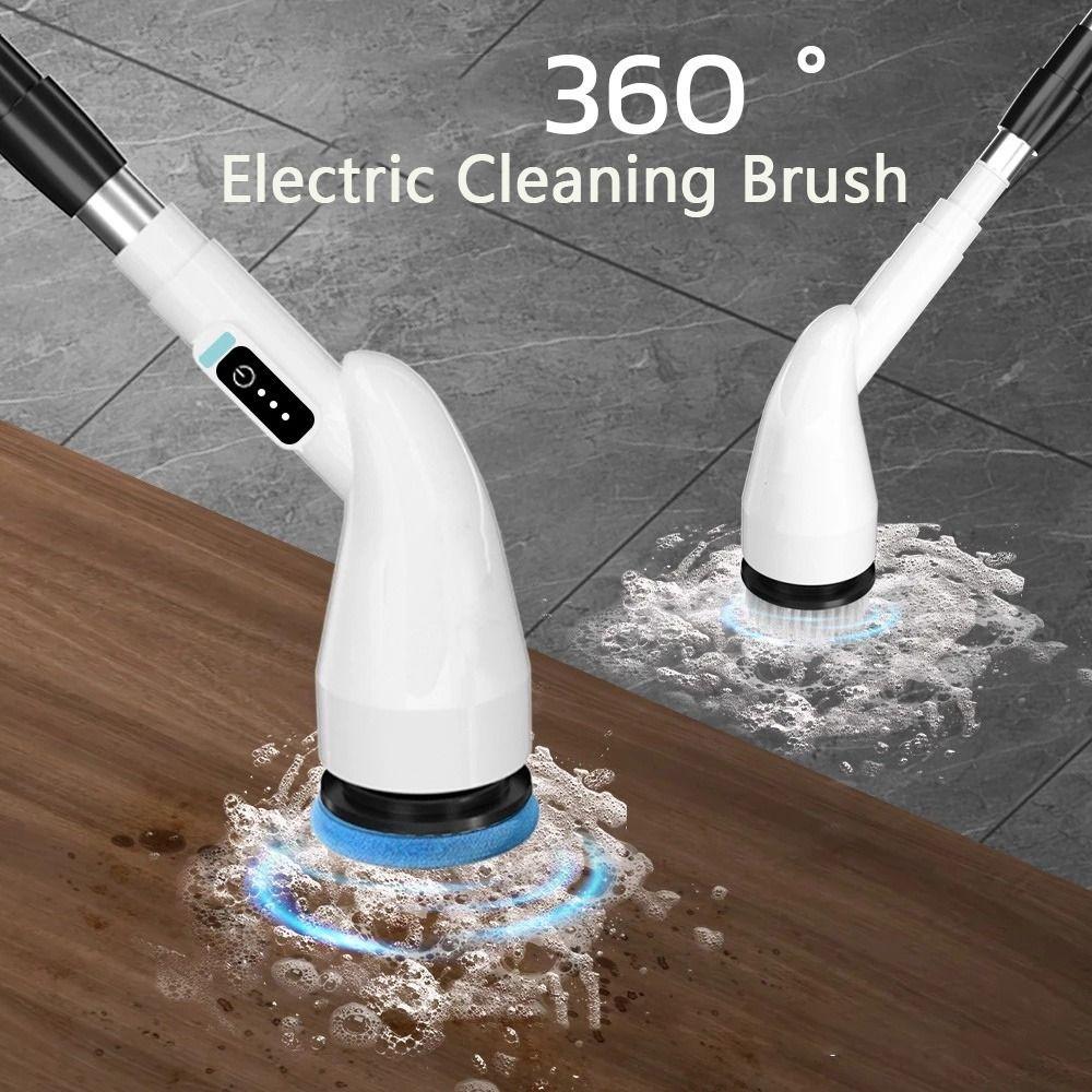 Adjustable Stretchable Arm Electric Scrubbing Brush Electric Spin Scrubber  Floor Maintenance