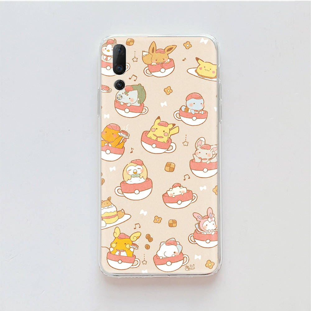 Transparent Case for Samsung A04 A14 A23 M33 M53 Realme 10 9 C35 C55 VIVO X80 Infinix Hot 30 Note 11 Tecno Spark 8P Pro P-35 Cute Pokemons Pikachus