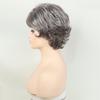 Synthetic Mommy Hair Mixed Brown Wigs for Women Short Curly Wig with Bangs Daily Party Drag Queen Costume Pixie Cut Hairstyle