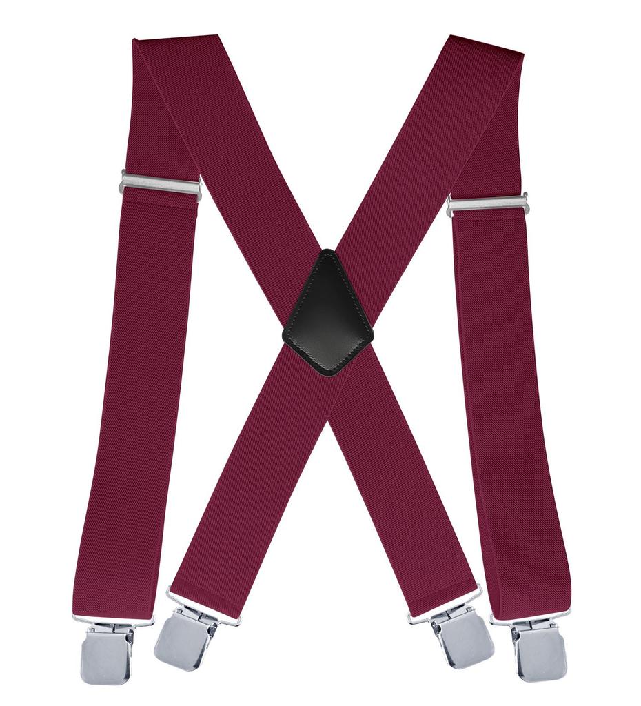 Men's 5 Cm Elastic Casual Polyester Suspenders with Clips