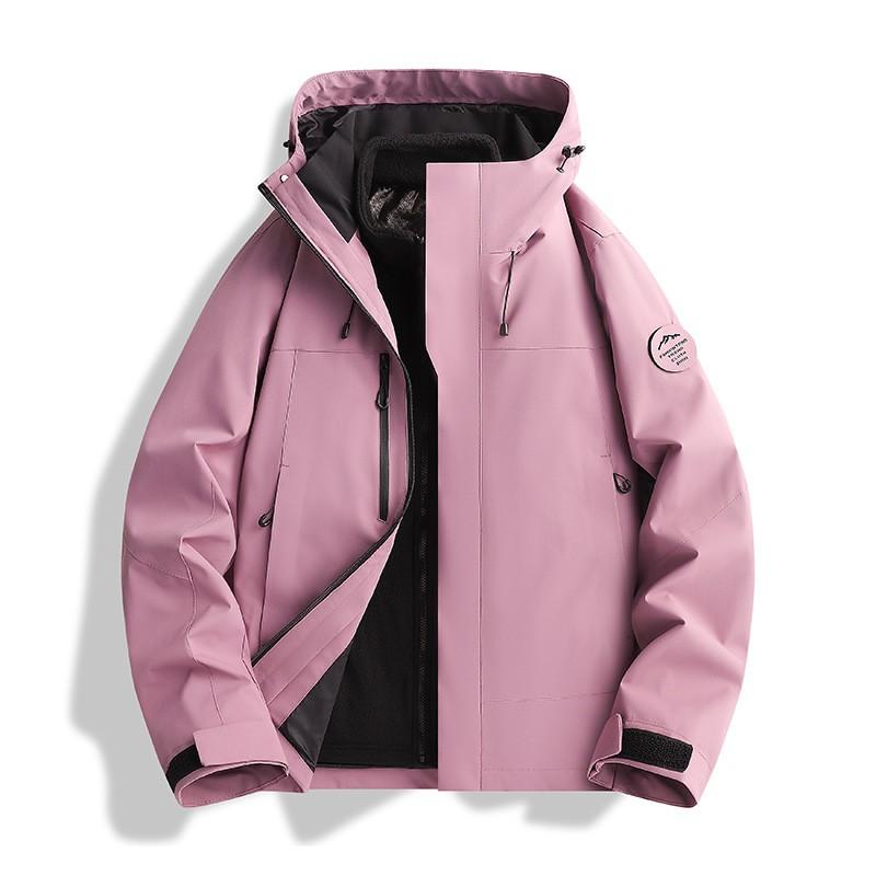 Men Women 3-in-1 Waterproof Windproof Hiking Jacket Outdoor Camping Mountaineering Coat