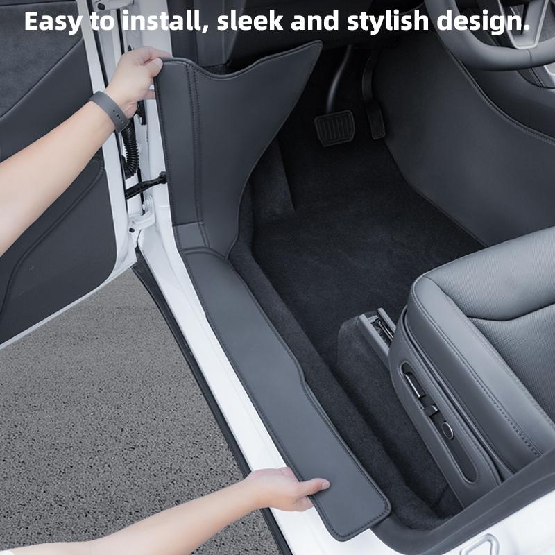 For Tesla Model Y Juniper 2026 2025 Front Rear Door Sill Protection Pads Automotive Interior Suede Protective Pad Accessories
