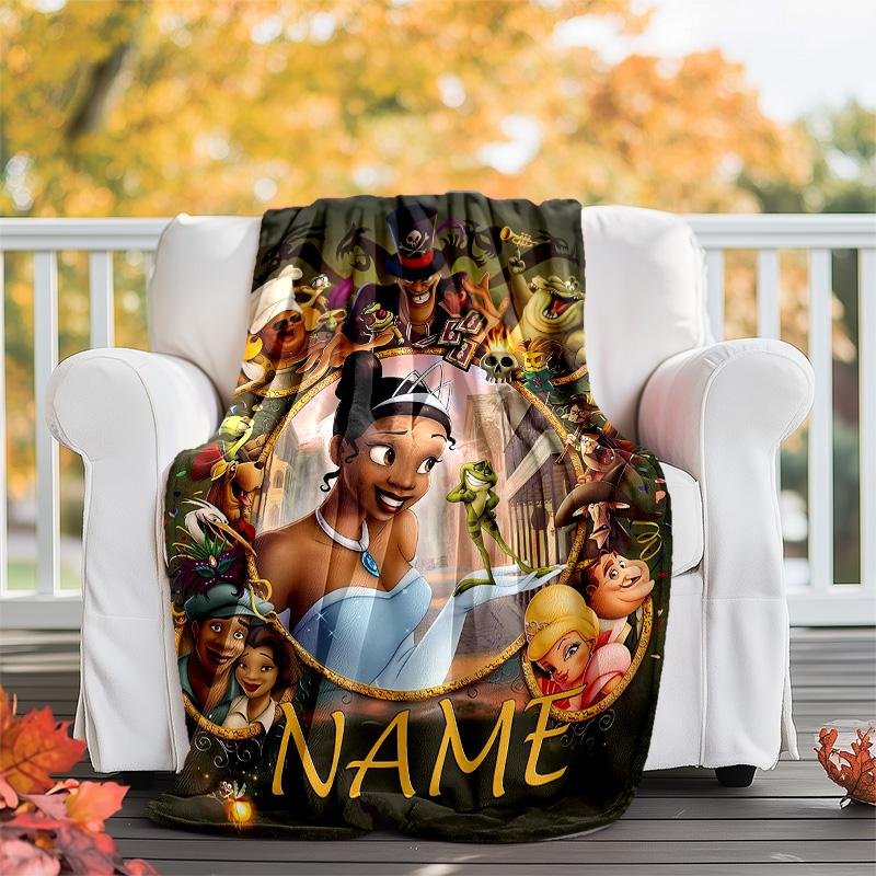 Customizable Princess Throw Blanket – Personalized Name, All-Season Cozy Snug Blanket, Machine Washable, Personalized Blanket