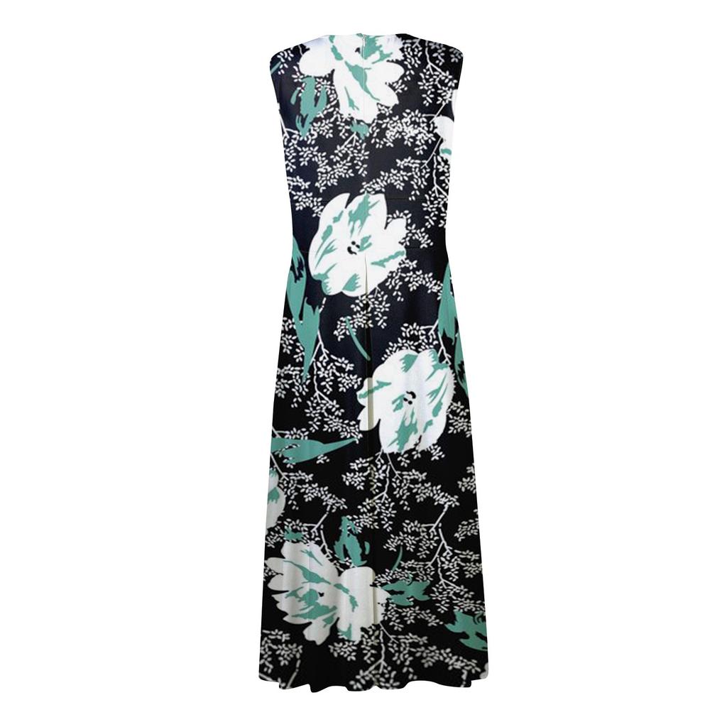 Women's Long Dress Dress Casual Dress Swing Dress A Line Dress Floral Fashion Streetwear Outdoor Daily Date Print Sleeveless V Neck Dress