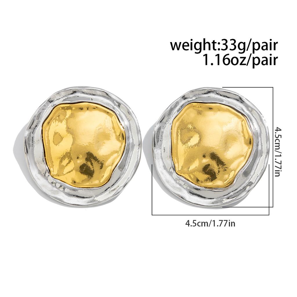 Exaggerated Large Round Circle Oval Stud Earrings for Women Classic Punk Vintage Mixed Color Piercing Earring Party Fashion Jewelry Gift Accessories