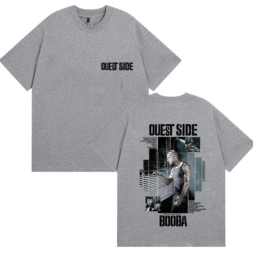Rapper BOOBA OUEST SIDE Tour 2025 Graphic T Shirt Mens Hip Hop Retro Style Short Sleeve Tshirts 100 Cotton Tshirt Streetwear
