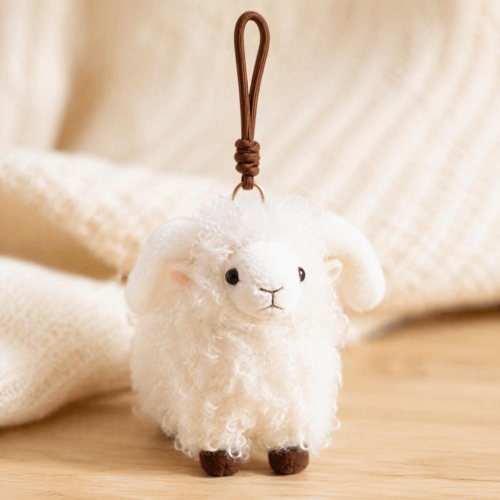 Curly Wool Plush Keychain Fluffy Bag Charm Cute Sheep Pendant Office