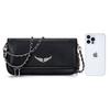 Leather Small Square Bag, Fashionable Versatile Wing Underarm Shoulder Oblique Span Bag