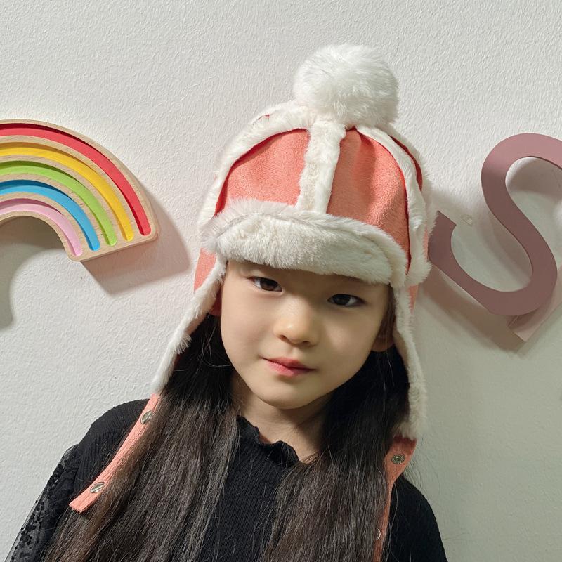 

Children s Hats Warmth Velvet Thickened Lei Feng Hats Boys and Girls Cute Ear Protecting Plush Hats S
