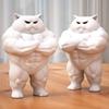 3D Printed Muscular Cat Figurine Standing Strong Cat Statue Home Office Desktop Decoration Fitness Enthusiasts Gift