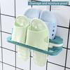2Pcs Slippers Storage Rack Punching Free 3 In 1 Wall-Mounted Folding Organizer Kitchen Bathroom Slipper Stand