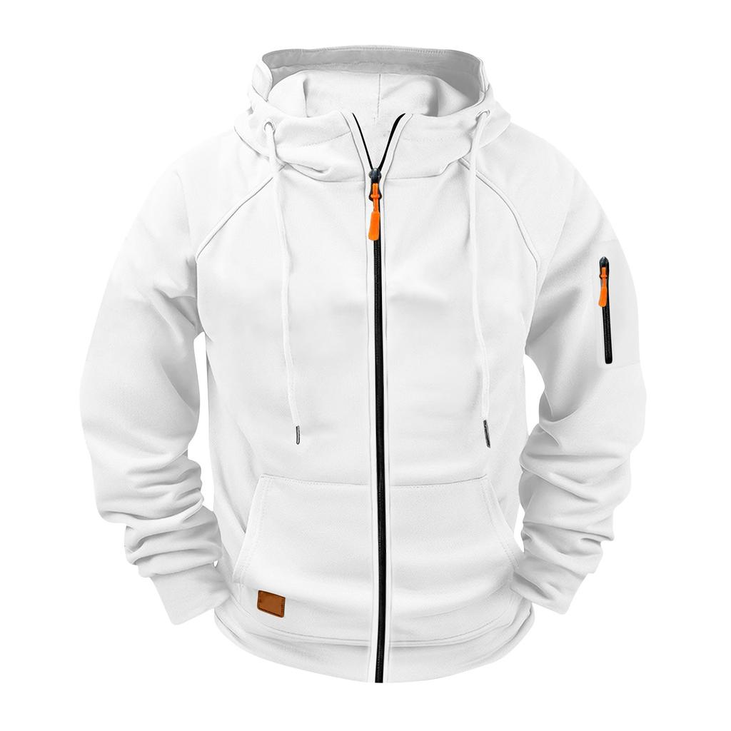 Boys' Solid Color Zipper Raglan Sleeve Fashionable Hoodie Jacket