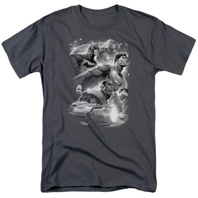 Justice League Of America Atmospheric Mens T Shirt Charcoal Officially Licensed