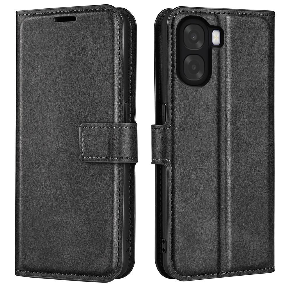 Für Oppo A6x 4G/A6x 5G Hülle mit Ständer, kratzfeste Lederhülle mit Kalbslederstruktur für das Telefon