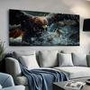 1 Majestic Eagle Soaring On the Water Canvas Art, Modern, Frameless, Vivid Ink Printing, Bird Wall Art for Living Room, Bedroom,