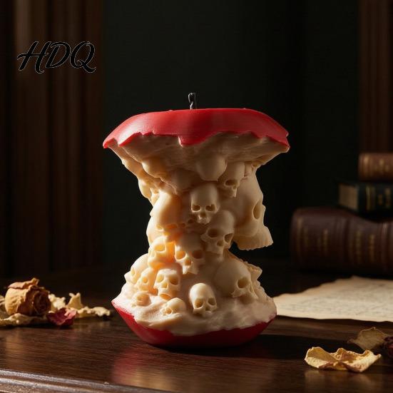 Novelty Office Desk Accessory 3D Printed Apples Skull Figurine Spooky Skeleton Halloween Home Decor Sculpture Gothic Desktop Decor Personalized
