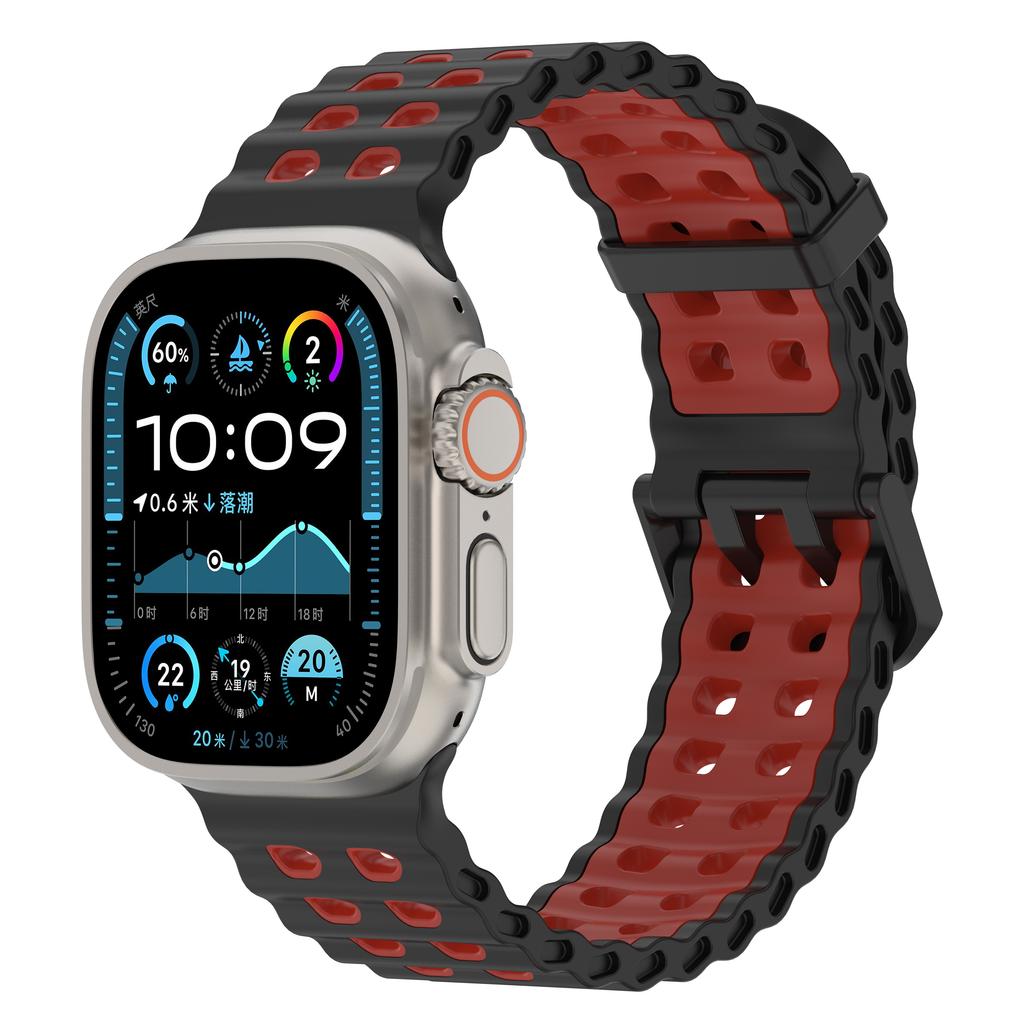 Atmungsaktives Ocean-Armband für Apple Watch Armbänder Ultra 4 3 49mm 44mm 42mm 46mm Silikon Correa Armband iWatch Serie SE 9 10 11 12