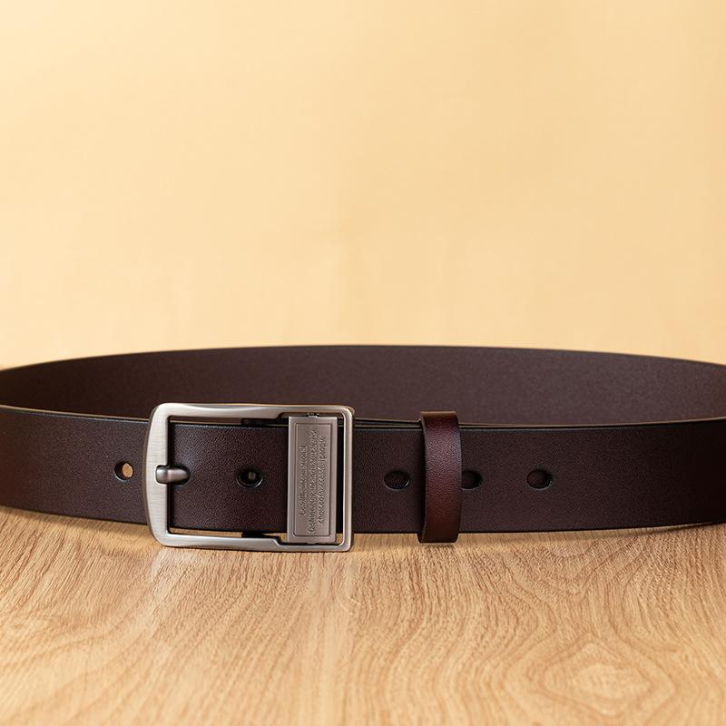 Opasek z pravé kůže Spona Retro Pásek z hovězí kůže Pánské Mládež Středního věku Ležérní Všestranný džínový pásek