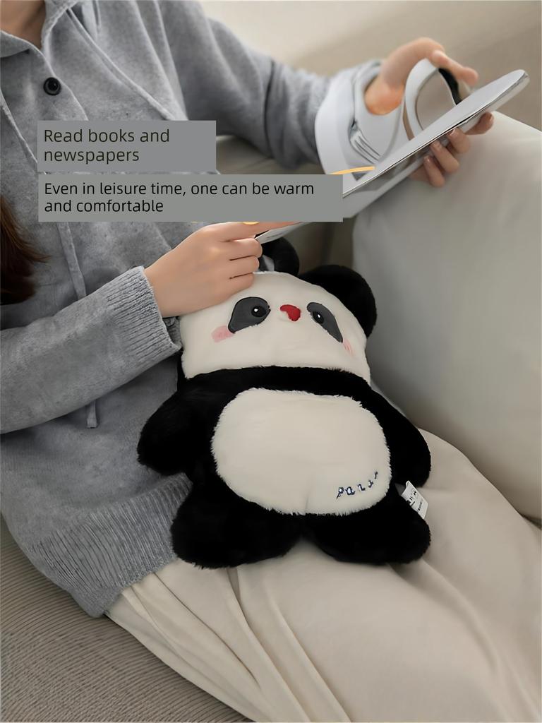 Borsa dell'acqua calda Scaldamani Invernale Standard Nazionale Ricaricabile Peluche Panda Scaldamani con Doppie Tasche per le Mani Staccabile Portatile Cartone Animato Scaldamani