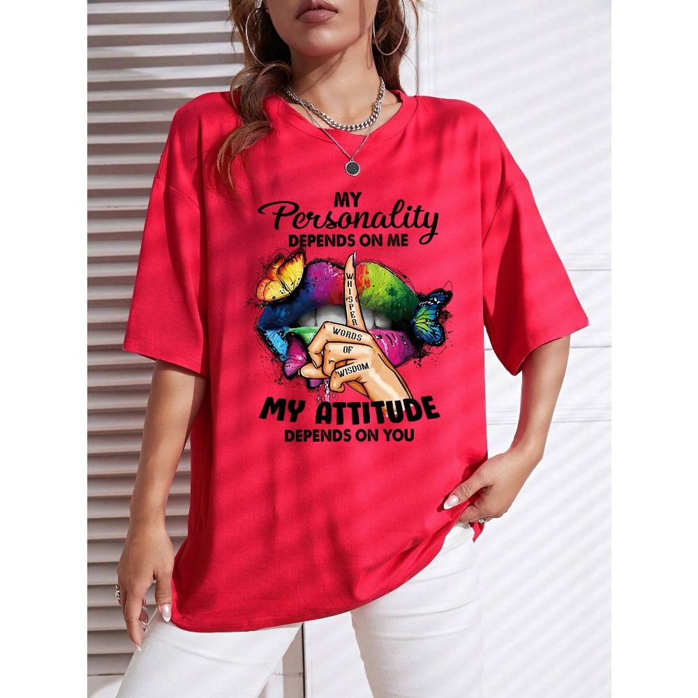 

Painted Lips And Hands T-Shirt Women Casual Cotton T Shirt Soft Street Short Sleeve Fashion Comfortable Tops Female 3XL