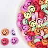 100pcs 7mm Acrylic Smile Face Beads Multicolor Round Shape  Loose Spacer Bead for Jewelry Making DIY Charms Bracelet Necklace