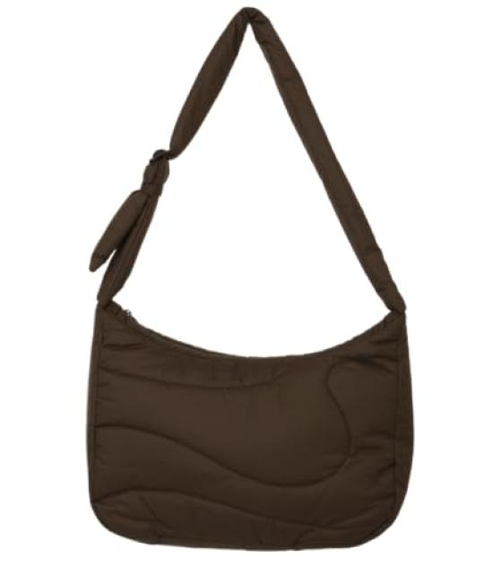 

Сумка M Изогнутый узор Стеганая сумка Коричневая [Акок] Женская