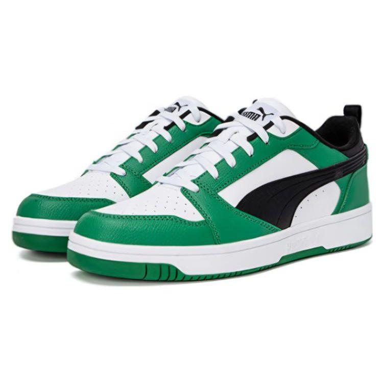 Puma Rebound V6 Low Archive Vert Noir Baskets Unisexe Blanc 392328-06