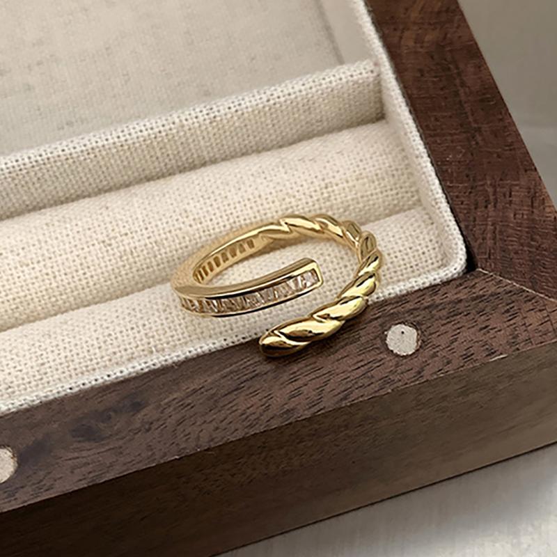 

Foxanry сверкающее кольцо с цирконом для женщин и девочек, модные элегантные обручальные украшения, подарки 17mm золотой