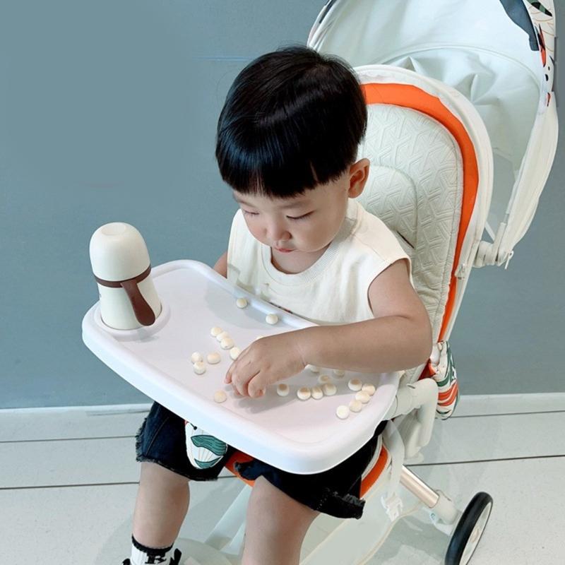 Universal Strollers Feeding Tray ABS Plastic Strollers Cup Holder Food Tray Design Easy To Clean For Active Parents